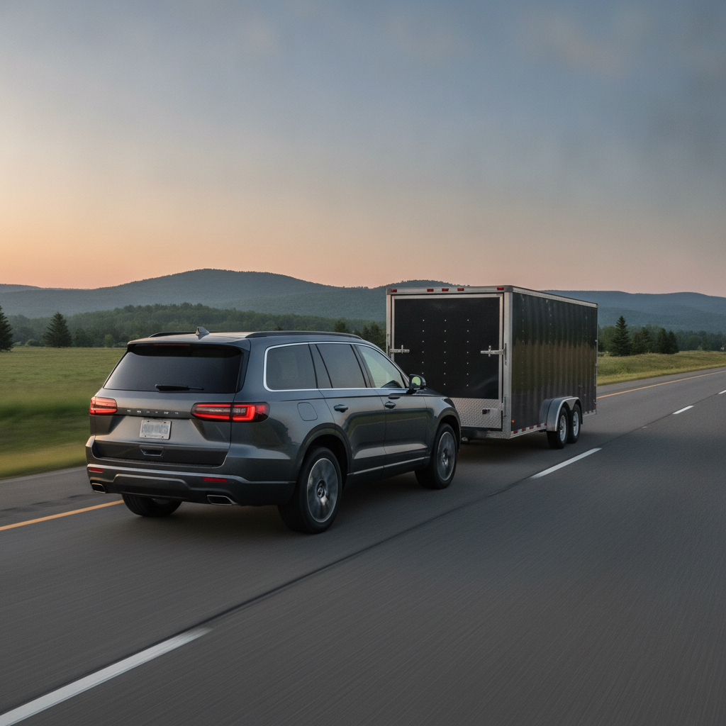 SUV Towing - no face and no text