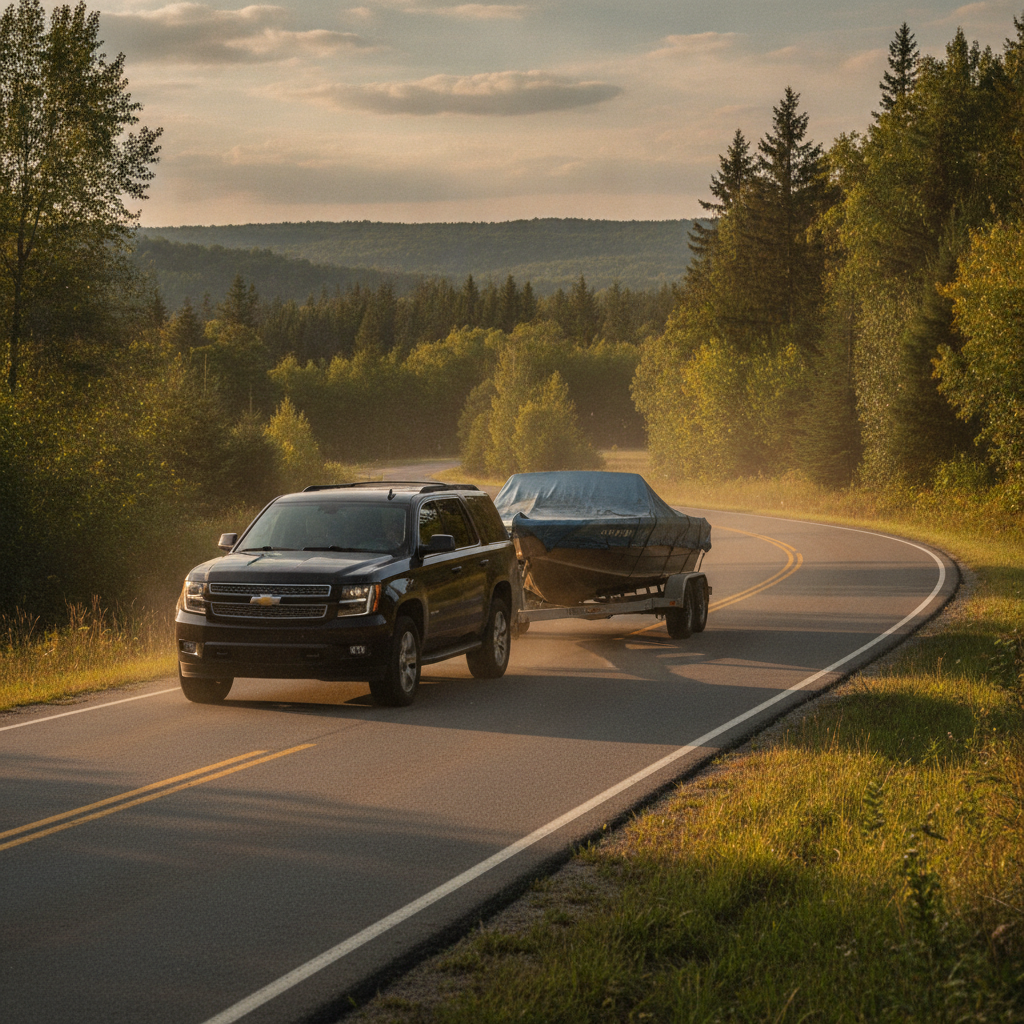 SUV Towing - no face and no text