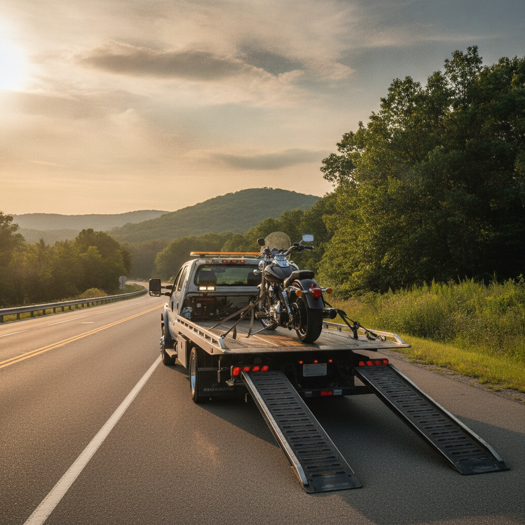 Motorcycle Towing - no face and no text